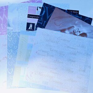 Wedding Themed 12x12 Scrapbook Paper Lot - NEW